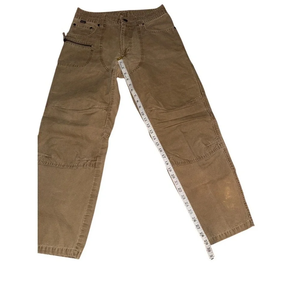 KÜHL Mens Utility Work Pants Khaki Tan Straight Leg Reinforced Knees 36x30